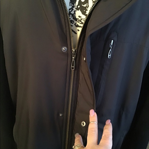 Black Wool & Nylon Jacket L New - Picture 3 of 6